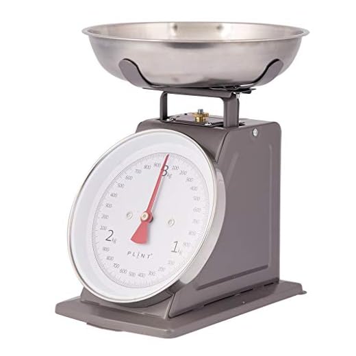 Báscula de cocina vintage retro, diseño PLINT, báscula de metal, báscula rústica (Almost Black)
