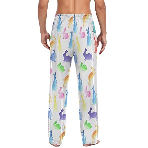 Lavender Flowers Pajama Pants Mens Lounge Pants Straight-Fit Men Pajama Bottoms with Pockets Drawstring2