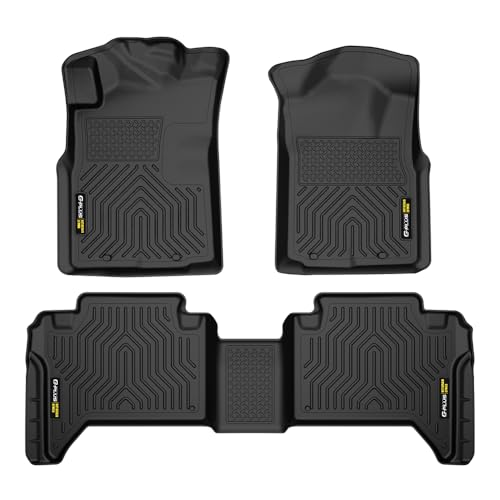 G-PLUS TPE Floor Mats Cargo Liners Black Compatible with Toyota Tacoma Double Cab 2005-2015 All...