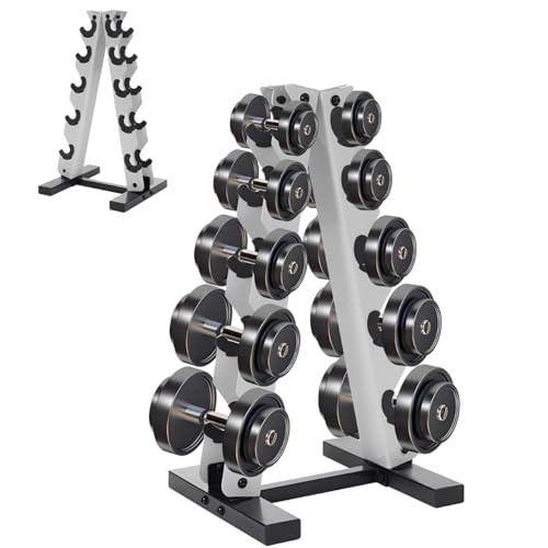 Support d'haltères long en A à 5 niveaux et charge 100 kg pour gym