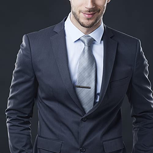 CASSIECA 10PCS Tie Clips for Men Classic Black Gold Blue Silver Red Tie Bar Set for Regular Ties with Elegant Gift Box - Unique Gift for Father, Husband, Wedding, Business4