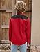 EDFTM Big Boys Western Cowboy Shirt Embroidered Long Sleeve Casual Cotton Button Down Hippie Shirts with Pockets Red 13-14 Years