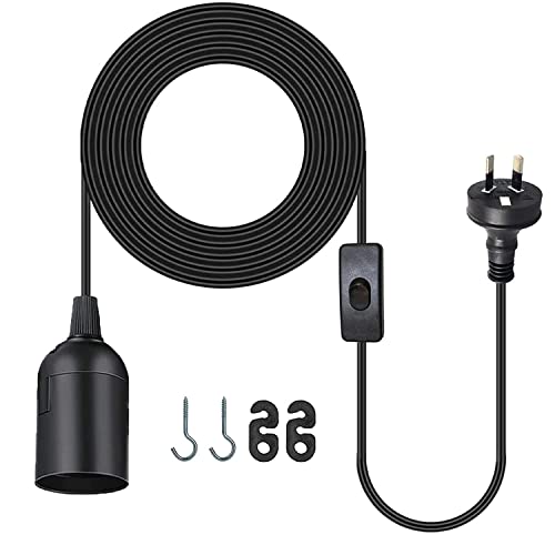 E27 Cable Cord with Switch, 3.7M Extension Hanging Lantern Cord Cable