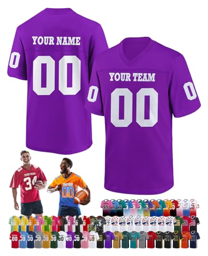 Custom Football Jersey Personalized Football Shirt Customized Team Name Number Practice Jerseys Gift for Men Youth Women Kids