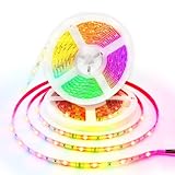 ▶✨【Color y brillo ajustables】 La tira de LED RGB ofrece 20 colores ajustables y 5 niveles de brillo para satisfacer sus necesidades de iluminación. El control remoto de 17 botones y los 22 modos dinámicos le permiten controlar la luz de suave a dinámica. Crea un ambiente romántico.