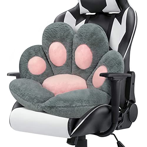 Image of Cat Paw Cushion Lazy Sofa Seat Cushion Cute seat Cushion for Office Chair Game Chair or Sofa Flower Floor Pillow Home Decoration (Grey, 23.5 X 27.5 inches)