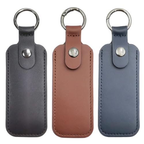 3 Unidades de Almacenamiento USB Stick Case, 9 x 4 cm, Piel, Llavero, de Transporte USB, de protección para Accesorios electrónicos, para Escuela, Trabajo, Viajes