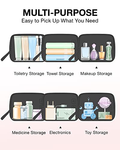 BAGSMART TSA Approved Toiletry Bag, 3 Pack Clear Makeup Cosmetic Bag Organizer, Quart Size Travel Bag for Toiletries, Carry-on Travel Accessories Essentials - Black4