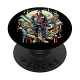 Photo Gallery disc jockey colorato vintage retrò hip hop dj, amante della musica popsockets popgrip adesivo Photo Gallery disc jockey colorato vintage retrò hip hop dj, amante della musica popsockets popgrip adesivo