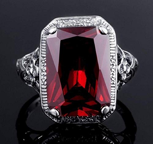 Elegant Huge Natural 3.5Ct Tanzanite 925 Silver Ruby Ring Women Wedding Engagement Size 6-104