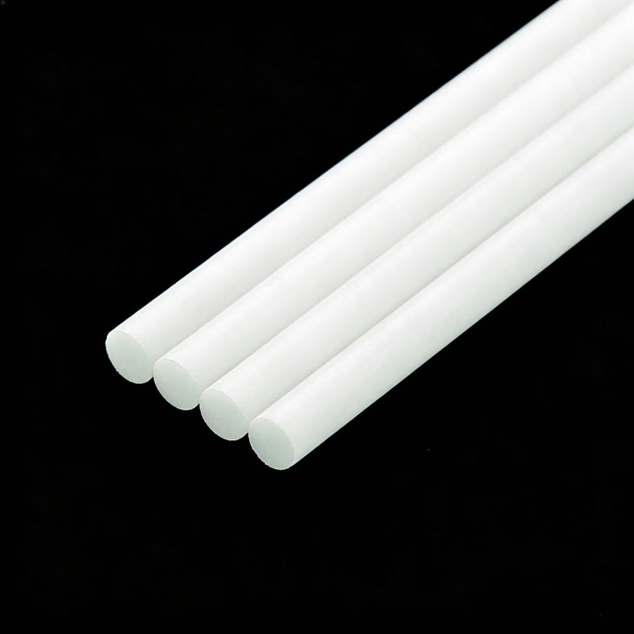 HGCOEYR Fiberglass Rods, White Fiberglass Rod 1m Solid GFRP Bar 4-8mm For Plant Support DIY Industrial 2 Pack(5mm)