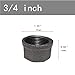 GPOWER - Tapones de tubería de hierro fundido maleable de 3/4 pulgadas,...