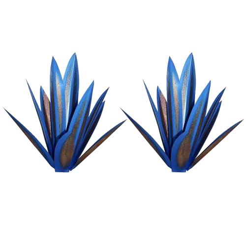 Tequila sculpture rustique en métal agave de 35cm pour déco extérieure
