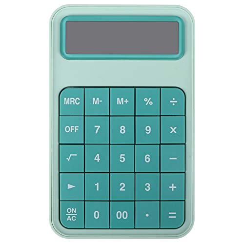 Calculatrice de bureau 12 chiffres vert pastel écran LCD grand affichage lisible