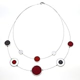 halskette kinder gold Filzkette 2.-Reihig gefädelt: 1. Reihe mit 2xAluring aus Vollmaterial und Aluring Ø 15 mm mit Filz rot. 2 Reihe mit 2x Aluring Ø 15 mm mit Filz dunkelgrau, rot 1x Aluring Ø 25 mm mit Filz bordeaux u. 2x Aluring Ø 20 mm mit Filz rot u. dunkelgrau