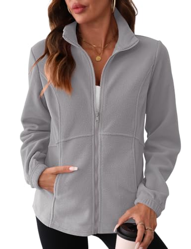 Image of IECCP Womens Fleece Jackets Lightweight Sport Full Zip Coat Sweater Tops