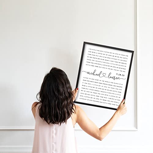 Papermints Personalized Song Lyrics Wall Art - Custom Anniversary Wedding Gift For Couples - Wedding Lyrics Poster, First Dance Song Gift - Marriage Gifts - Wife Or Husband - Canvas And Framed Print Options thumb #5