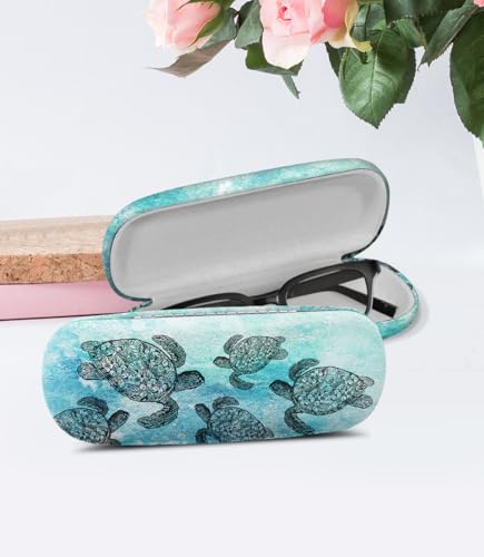Image of WIRESTER Hard Shell Eyeglasses Case, Clamshell Sunglasses Holder Protective Cover with Microfiber Cloth