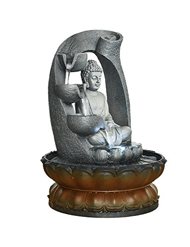 SunJet Buddha Fountain Fengshui Indoor Decoration – Zen Meditation Tabletop Decorative Waterfall Kit with Submersible Pump for Office and Home Decor - Thumbnail 3