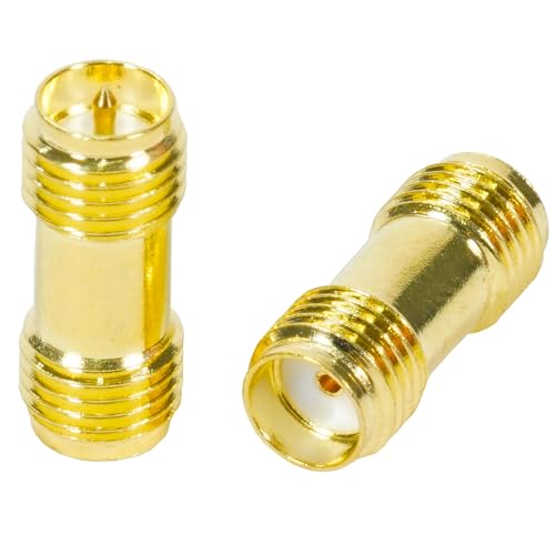 Fohevers 2 Pcs RP-SMA Female Jack to SMA Female Connector RF Coaxial Coax Adapter for Antenna Radio WiFi Router FPV Dron Mobile