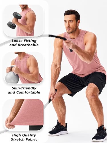 Image of PINSPARK Men's Tank Tops Quick Dry Summer Workout Muscle Shirt Athletic Casual Sleeveless Shirts for Bodybuilding Beach Gym