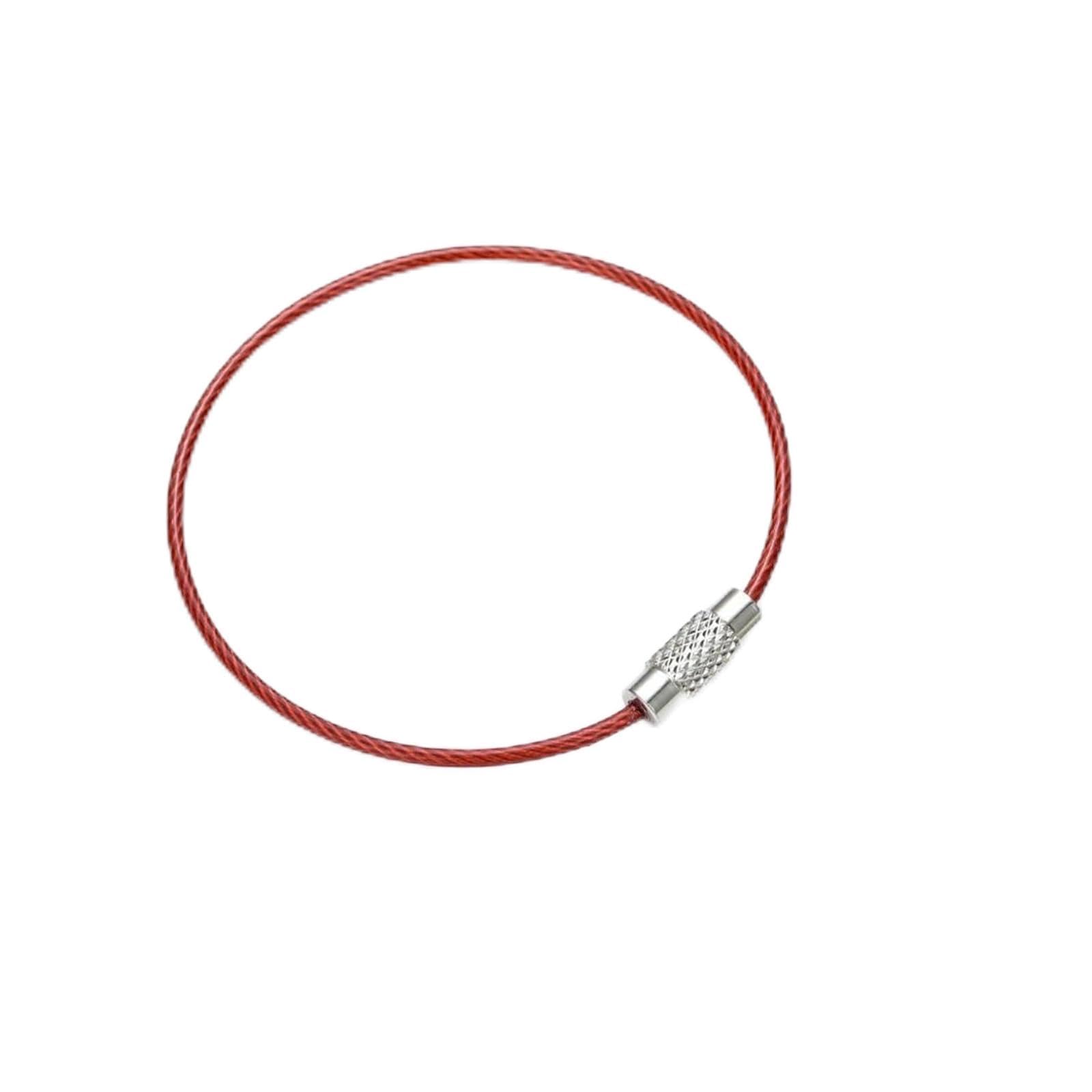 Yvxotrxnk Kabel do breloczków ze stali nierdzewnej 2 mm z blokadą śrubową 15 cm Heavy Duty for Outdoor Camp Hiking EDC Key Tools