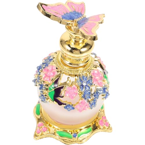 ZUNOXAZ Frascos de Vintage Vacíos Morados Recargables para Aceites Esenciales, Dispensador Portátil de 15 Ml para Decoración de Tocador y Baño
