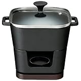 イシガキ産業 イシガキ 鉄鋳物 約幅18.5×奥行14.5×高さ17m 容量約980ml IH対応 デリッシュ・ライフ COLOスクエアポット ガラス蓋付 鍋 コンロセット アウトドア 個食 4239 黒