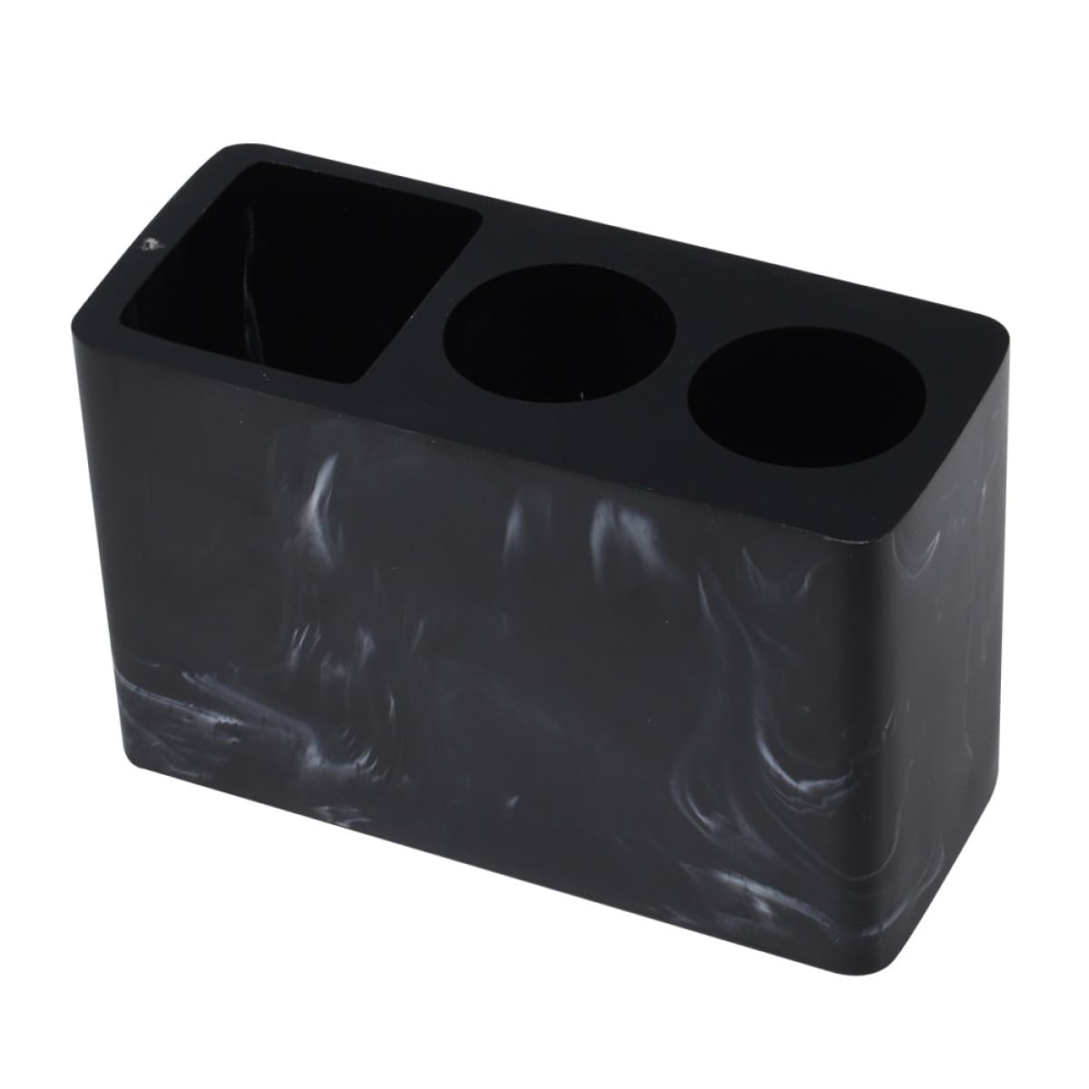 ibasenice Portacepillos de Dientes de Resina Negro Diseño Elegante para Baño, Soporte para Pasta de Dientes y Almacenamiento, Mantiene Limpio y Organizado el Tocador