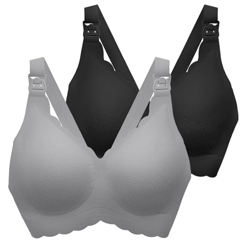 Image of MomWills Nursing Bras for Breastfeeding, Seamless Ultra Comfort Maternity Bra, Natural Shape Pregnancy Bras for Women