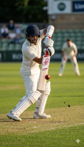 Image of Full Size English Willow Cricket Bat, Cross Weave Tape on The Face | Lightweight | Wooden Long Handle | Free Cover Play for Leather Ball (Speed Master)
