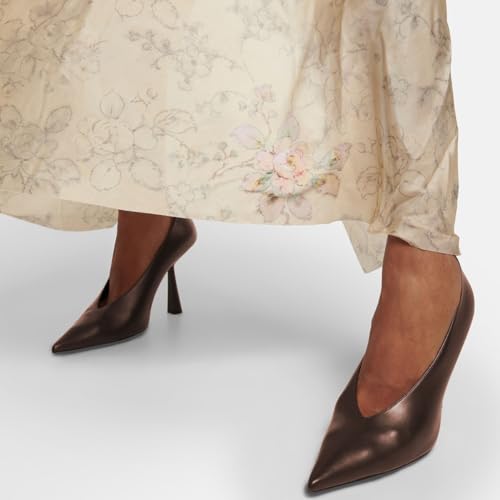 miss left Women's Classic V-Cut Closed Pointed Toe Pumps Slip On High Heel Elegant Daily Office Evening Dress Shoes Size 4-16 US4