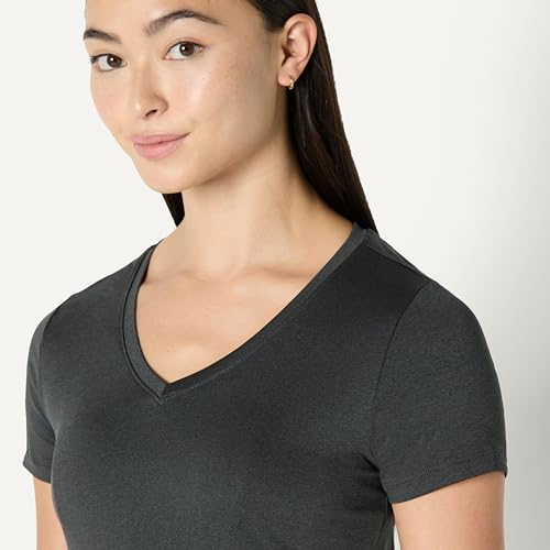 Image of Amazon Essentials Women's Active Quick Dry Tech Stretch Short-Sleeve V-Neck T-Shirt (Available in Plus Size), Pack of 2