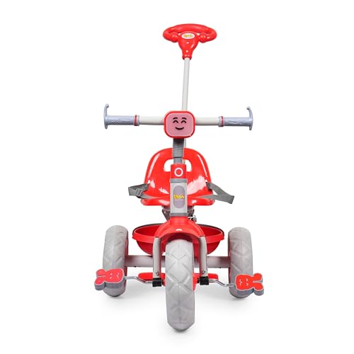 Image of Luusa Emo-G Light & Musical Tricycle for Kids | Baby Tricycle with 3 Adjustable Parental Control for 2 Years to 5 Years for Boys|Girls (Carrying Capacity Upto 30KGS) (RED)