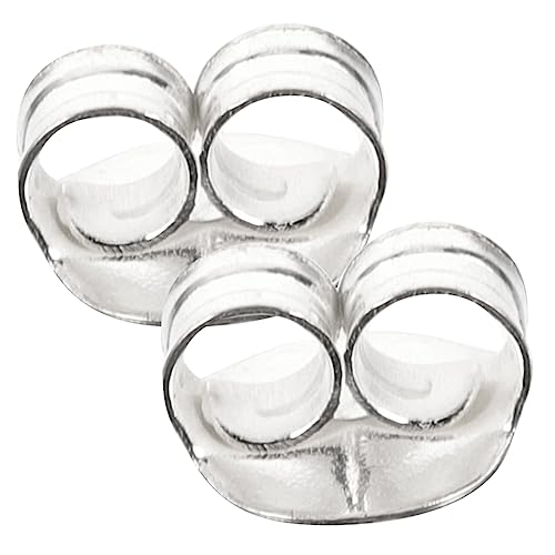 minkissy 1 Par Tapones respaldos de seguridad para pendientes Parte trasera de aretes accesorios tachuelas DIY pendientes enchufe Espalda de aretes de bricolaje plata Silver