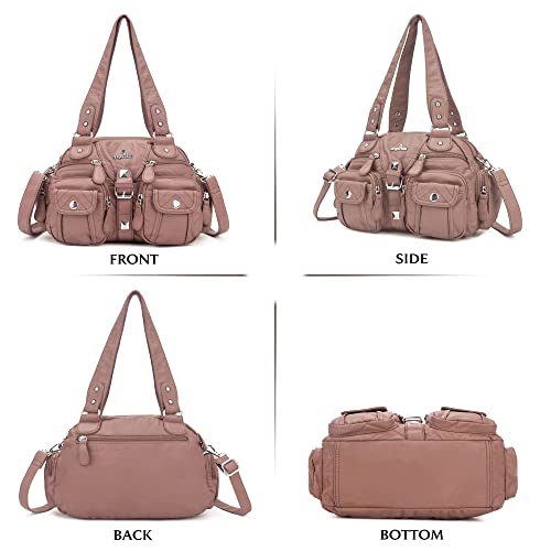 Image of Angel Kiss Hobo Crossbody Purses for Women Shoulder Bag Multipocket Soft Hobo Purses Removable Strap Leather Handbags