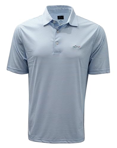 Greg Norman Men's ML75 Classic Bar Stripe Shark Polo (US, Alpha, X