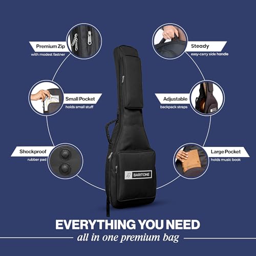 Image of Baritone Heavy Padded Electric Guitar Bag /Cover for Vault ST1 (Bag, Black)