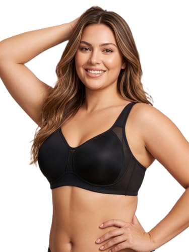 Image of Women's Full Coverage Lightly Padded Bra | Mesh Panel Everyday Comfort Bra | Broad Support Straps | Breathable Soft Fabric Adjustable Straps