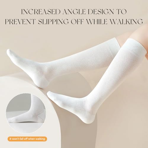 Women's 2-Pack Knee-High Long Mesh Cotton Socks – Comfort Cuff Micro Compression Over the Calf Socks3