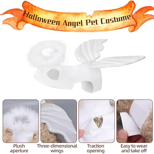 Disfraz alas de ángel para perro y gato Halloween M miniatura 2