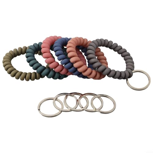 Honseadek Portachiavi elastico da polso elastico a molla per palestra pack bambini spiaggia nuoto sport impermeabile braccialetto da polso per adulti piscina 6 sauna