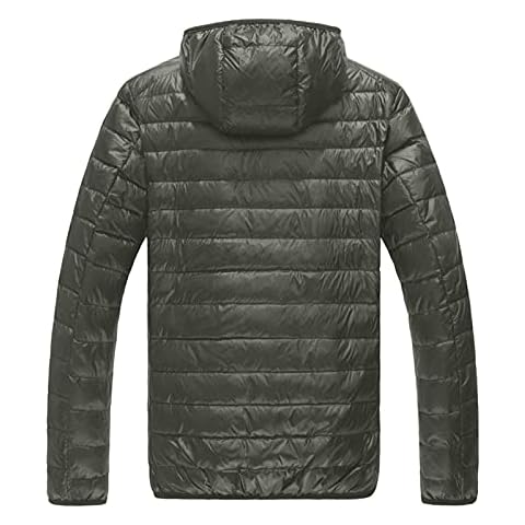 Men's Lightweight Hooded Down Jacket for Winter Cover