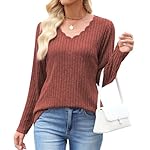 JomeDesign Womens Sweaters Casual Long Sleeve V Neck Lightweight Tunic Pullover Sweater Tops - Image 2