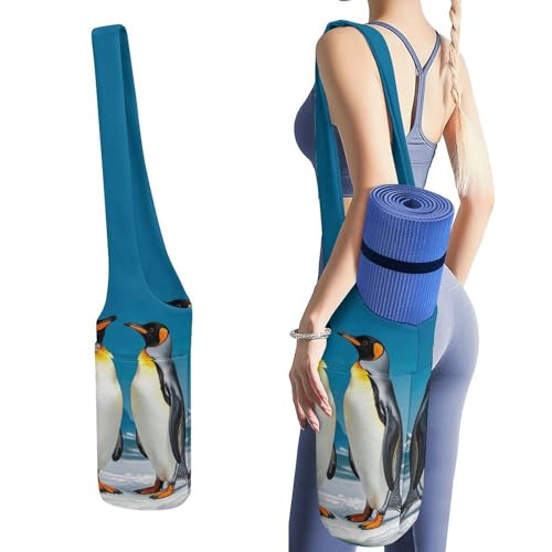 Sac tapis de yoga en toile imprimé pingouins grande capacité pour sport