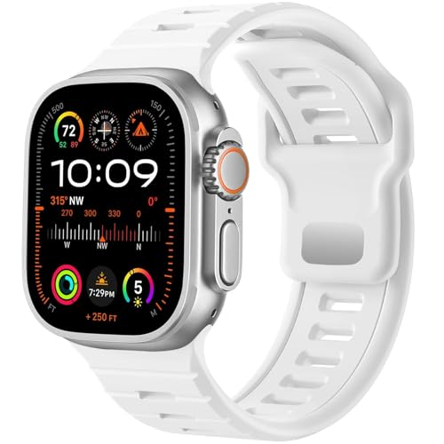 Bracelet silicone Apple Watch Series 9 8 7 compatible iWatch Ultra 49mm 45mm pour homme