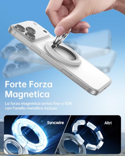 Image of SYNCWIRE Magnetic Phone Ring Holder, for MagSafe Phone Grip Stand Kickstand | 360 Rotation, Double-Sided Magnet, Cell Phone Grip Finger Holder, for iPhone 17 16 15 14 13 12 Pro Max, MagSafe Accessories