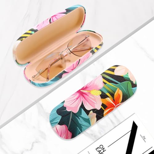 Image of PERFECTSIGHT Hard Shell Eyeglasses Case, PU Leather Protective Glasses Case, Cute Eyeglass Case for Women Men Girls