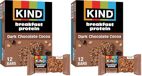 KIND Breakfast Protein Bars, Dark Chocolate Cocoa, Gluten Free, Low Sodium, Healthy Snacks, 8g Protein, 6 Count (Pack of 2) - image 1