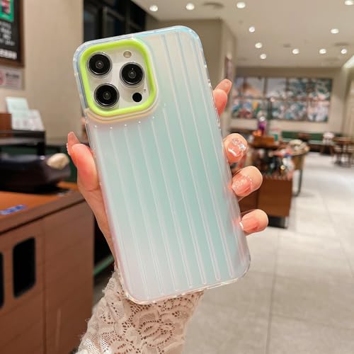 Coque rigide argentée à rayures 3D pour iPhone 16 Pro Max